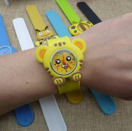 Kids Animal Watches For Girl Boy Cartoon Flower Ribbit Frog slap baby Student wrist watch silicone jelly children sports Clock