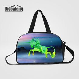 Unique Diamond Unicorn Design Travel Luggage Duffel Bags For Teenage Girls Canvas Women Shoulder Messenger Weekend Bag Men Outdoor Sport Bag