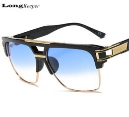 Square Sunglasses Men Gold Metal Black Sun Glasses Anti UV Sunglass Hip Hop Eyewear Oversized Goggles JR6626