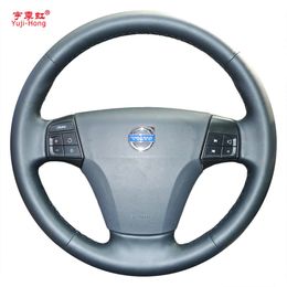 Yuji-Hong Car Steering Wheel Covers Case for VOLVO S40 2004-2012 Car-styling Artificial Micro-fiber Leather Hand-stitched Cover