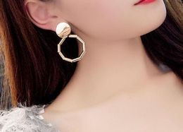 Hot Style Exaggerated metal face ring ear studs female temperament Korean personality restoring ancient ways earrings joker fashion classic