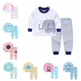 6 sets Baby Pyjamas Sets cotton Printing sleepwear Suits Toddler Infant Casual long sleeve T-shirt + trousers newborn Clothes Q01