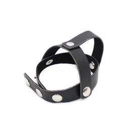 Leather Penis Rings Sleeves Cockring Clit Stimulator Locking Cock Ring S&M Sex Toy Products for Couple Men Male Chastity Belt