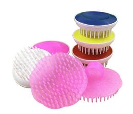 pink Pet bath massage dog cat grooming cleaning bath supplies with handshake small round comb brush Pet Supplies a825