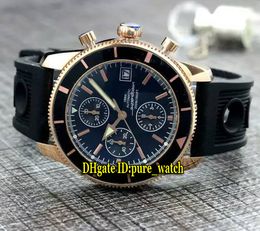 Cheap New Heritage A1332024 Black Dial Japan Quartz Chronograph Mens Watch Stopwatch Rose Gold Case Rubber Strap New Watches Pure_Time