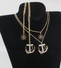 hot new Fashion ship anchor chain cargo navy necklace sweater chain double layer Korean jewelry necklace fashion classic delicate