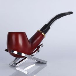 White tail rosewood removable portable pipe metal and circular solid wood old red sandalwood pipe.