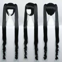 100cm Long Straight Synthetic Hair Wigs Hestia Anime Cosplay ponytail lady's wig