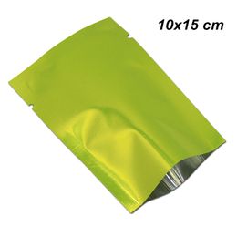 100 Pack 10x15 cm Green Mylar Foil Vacuum Bags Foil Packaging Pouch Vacuum Heat Sealer Sample Packets for Dehydrated Lemon Fruit Flower