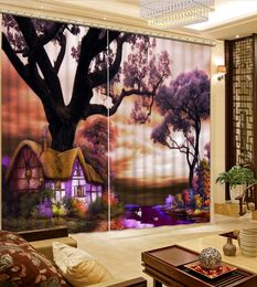 Modern Sheer 3D Curtains landscape Wedding Curtains For Living room Kitchen Backdrop balcony landscape Curtain