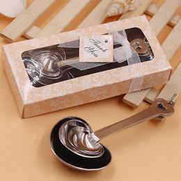 New Simply Elegant Love Heart Shaped Stainless Steel Measuring Spoon with Gift Box For Wedding Favors LX3614