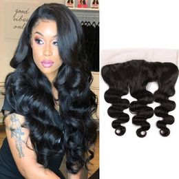 Malaysian 100% Human Hair Mink Body Wave 13*4 Lace Closure Frontal Ear To Ear Pre Plucked Malaysian Virgin Remy Hair Closure 8-22inch