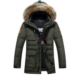 2018 new winter men's down jacket high quality thick warm casual jacket snow hooded hat detachable white duck down pike coat