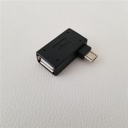 90 Degree Right Angle Micro B USB Male to USB Type A Adapter Female OTG Converter Plug Jack Black