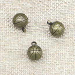 27pcs Zinc Alloy Charms Antique Bronze Plated 3D basketball Charms for Jewelry Making DIY Handmade Pendants 11mm