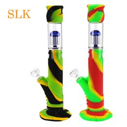 Glass Beaker Bong Dab Rig Philtres Heady silicone Water Pipes Bongs with glass Bowl Oil Rigs Bubbler Smoking Pipe cool bongs Thick Tall