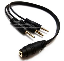 Cables, 4poles 3.5mm Stereo Female to Three 3.5mm-Stereo Male plug Audio Extension Connector Cable/10pcs