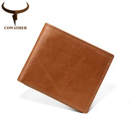 COWATHER high quality leather wallet 100% top layer cow leather men wallet new arrival short style male purse C521 free shipping