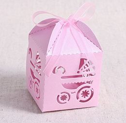 Baptism Favour Boxes, 2.2''x2.2''x2.2''Laser Cut Gift Boxes with 50 Ribbons for Baby Shower Favours Baptism Decorations First Birthday Party,