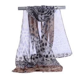 Factory Wholesale Silk Chiffon ScarfPrint Cat Star Leopard Chiffon Scarf Women Scarfs Shawls And Scarves 6 Colours