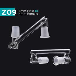 Stock Smoking shape Z drop down adapter 3.5" six sizes Male to Female 10mm/14mm/18mm glass Dropdown oil rigs adapters