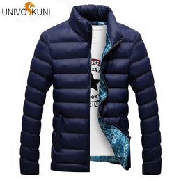 UNIVOS KUNI Winterjas Mannen 2018 Mode Stand Kraag Mannelijke Parka Jas Mens Solid Dikke Jassen Man Winter Parkas Hombre J359