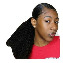 100% human hair ponytail 120g kinky curly drawstring ponytail extensions, brazilian virgin hair pony tail afro kinky curly hair 1b