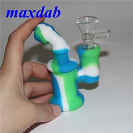 Portable Hookah Silicone Water Pipes for Smoking Dry Herb Unbreakable Percolator Bong dab Oil Concentrate bubbler bongs with perc