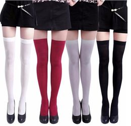 mixed colors 2018 New Arrival Women's Socks & Hosiery Sexy Pure Color Opaque Sexy Thigh High Stockings Over The Knee Socks