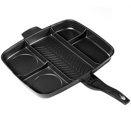 Five in One Separated Multifunctional Black Square Baking Pan hot sale black non-stick carbon steel cake pizza pan baking mould