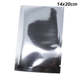 14x20cm Silver Open Top Aluminium Foil Heat Sealable Packing Pack Bags Food Valve Candy Vacuum Heat Sealed Mylar Foil Storage Packing Pouches