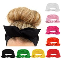 Women and Girls Rabbit Bow Headbands /Bandana/Turban/Headwrap Knotted Yoga Hairband