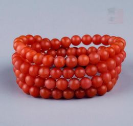 Wholesale - Natural South Red Agate loose beads Yunnan Baoshan ore Round beads Genuine Full Meat Persimmon Red Single Star Moon Accessories