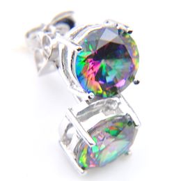 Free Shipping High Quality Fashion Earring for party Particular Fire Mystic Topaz Gemstone 925 Silver Party Wedding