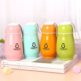 Creative Student Travel Water Mug Stainless Steel Tea Vacuum Flasks Thermos Cup Penguin Model Mugs Adult Kids Vacuum Bottle Cup