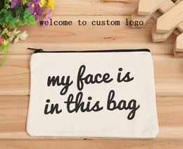 300pcs/lot blank zipper cosmetic storage bag custom-made easy to receive canvas bag loose change zipper bag can Customise LOGO