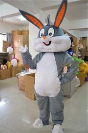 2018 Factory direct sale gray mascot Rabbit Hare Adult Fancy Dress Cartoon Suit Fancy Dress free shipping