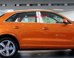 High quality stainless steel 6pcs window center pillar decoration trim,decoration scuff plate for Audi Q3 2013-2016