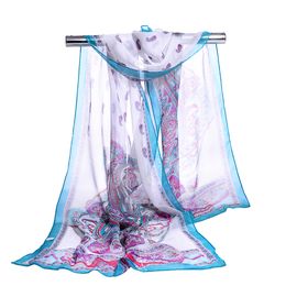 new chiffon georgette silk scarf women Bohemia long shawls Spring and Autumn cashew scarves and wraps sunscreen cape 10 Colours