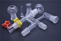 14mm or 18mm Joint Glass Oil Reclaimer Kit with 90 Degree Joint Glass Adapter Male Joint with Female Dome for Glass Bongs Water Pipe Dab rig