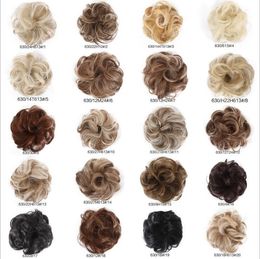 Wholesale New Arrive Synthetic Hair Bun 35g Elastic Curl Hair Scrunchie Summer Hot selling Women Fake Hair Bun WQ541G