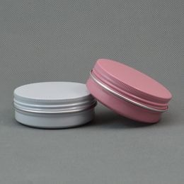 60g white/pink aluminium cream jars with screw lid,cosmetic case jar,aluminum tins, Aluminium lip balm container F1060