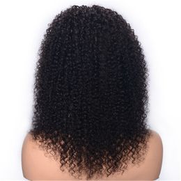 Kinky Curly Lace Front Wigs for Black Women Pre Plucked Brazilian Remy Human Hair Wig 14 inch