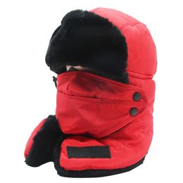 Winter Outdoors Unisex Windproof Ear Flap Trooper Hat Face Mask Alloy button. Durable and not easy to rust