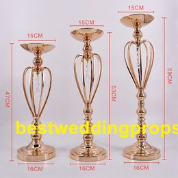 Metal Flower Vases new style Candle Holders Candlestick Wedding Centrepiece Road Lead Flower Rack For Homes Decoration best0154