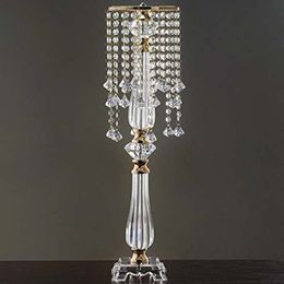 Gold Or Silver 28" Tall Eye Catching Diamond Clear Crystal Chandelier Wedding Centerpiece