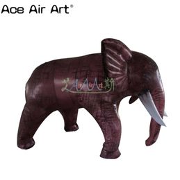 Realistic Brown 4m Long Inflatable Elephant Model Giant Balloon Can Be Added Logo for Festival or Amusement Park Decoration