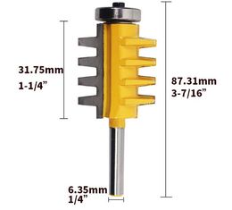 1/2" Shank Rail Reversible Finger Joint Glue Router Bit Wood Router Cutter Cone Tenon Woodwork Cutter Power Tools