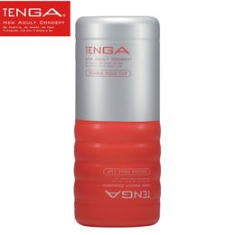 TENGA Double Hole Cup Simulated Vagina Masturbators Cup Suck Realistic Pussy Vigina Anus Sex Toy Shop Product for Men Y18103105