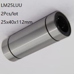 2pcs/lot LM25LUU 25mm Longer linear ball bearings linear sliding bushing linear motion bearings 3d printer parts cnc router 25x40x112mm